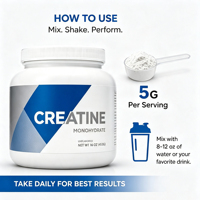 Suplemen Pembentukan Otot Berkualitas Tinggi Creatine Monohydrate Bubuk 450 Gram Bubuk Creatine Murni Tanpa Rasa