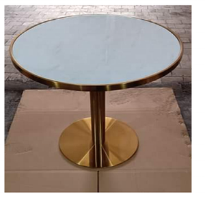 Stainless Steel <b>Table</b> With Brass Finish and Marble Top at an Affordable Wholesale Price - Product Image 2