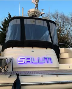 发光二极管船名称标记3D照明不锈钢标记定制游艇户外背光字母船海水船名称标记