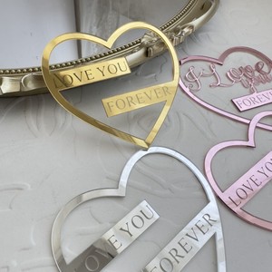 ท็อปเปอร์เค้กรูปหัวใจอะคริลิค ลายฮันนี่แอนด์สวีทเนส ฉันรักคุณตลอดไป ของตกแต่งวันวาเลนไทน์ - Product Image 4