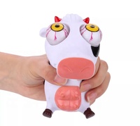 Jouet anti-stress personnalisé à presser avec yeux qui sortent, design animal réaliste (porcs, chiens, lapins), cadeau amusant pour Halloween