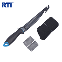 Ensemble de couteaux à fileter de pêche portables en acier inoxydable sur mesure de 6 pouces avec gant de filetage et aiguiseur de couteau
