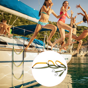 บันไดขึ้นเรือยางพับได้ บันไดแขวนทำจากไนลอน ตะขอสแตนเลส รับน้ำหนักได้ 300 ปอนด์ บันไดข้างเรือยอชท์ - Product Image 1