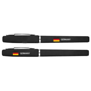 新设计黑色广告笔塑料德国国旗凝胶体育活动签字笔