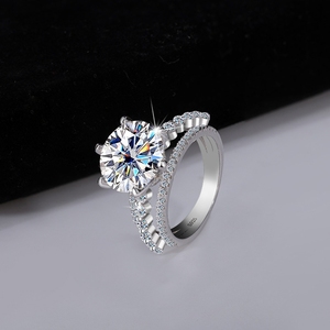 Anillo de Moissanita Clásico de Seis Puntas, Tres Vidas, Tres Mundos, de Plata S925 con Diamante de Moissanita, de la Fábrica de Joyería MUSHAN - Product Image 4