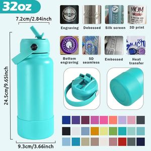 Bouteille Sportive en Acier Inoxydable à Double Paroi Isolée sous Vide de 32 oz avec Paille et Logo Personnalisé - Product Image 2