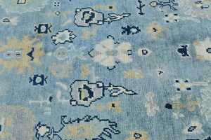 Bleu Kazak Oushak fait à la main 4X6 pi tapis moderne Floral Oriental tapis classique Rectangle taille personnalisable pour voyage prière pique-nique - Product Image 2