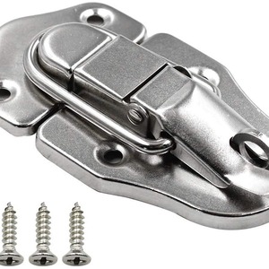 Juego de hebillas tipo pico de pato chapadas en oro para puertas y cajas de armarios, herrajes metálicos duraderos - Product Image 4