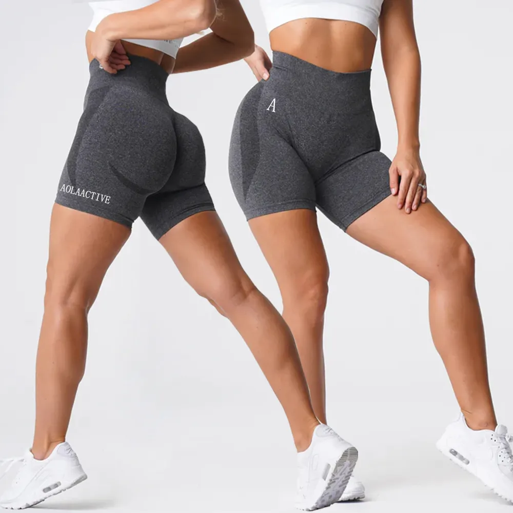 Aola 2023 Nieuwe Vrouwen Niet Door Fietsbroek Hoge Taille Zwart Gespikkelde Fitness Naadloze Shorts