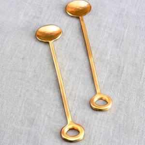 <b>Gold</b> Cutlery Set With Unique <b>Circle</b> Design Handles Stylish Flatware For Dining Table Wedding Party Kitchen Hotel Use - Product Image 1