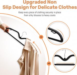 Plastic Hangers with Non-Slip Pads <b>Short</b> Neck Heavy Duty Clothes Hanger Organizer for <b>Wardrobe</b> Space saving - Product Image 4
