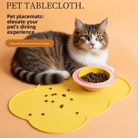 Tapis d'alimentation pour animaux de compagnie en silicone, tapis antidérapant imperméable anti-déversement, facile à nettoyer, tapis de table pour chiens et chats