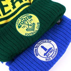 Qianzun – Bonnet personnalisable avec votre logo, 100 % acrylique, doublure polaire, pompon, broderie, motif jacquard, bonnet à pompon - Product Image 2