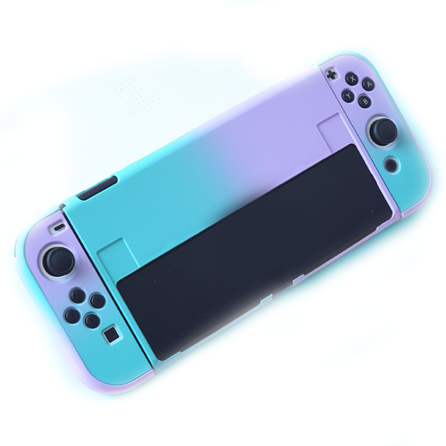 Color Split Protective Case Hollow Cover for Nintendo Switch OLED Hard Shell Protector Cover Case