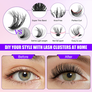 Nouveau Kit de Cils en Grappes Synthétiques Véganes et Sans Cruauté Animale avec Logo Personnalisé, Colle à Cils Double Segmentée et Scellant pour Cils DIY - Product Image 4