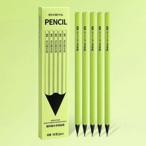 Lápiz de Madera Negra con Cuerpo Verde, Lápices Promocionales para Niños, Lápices Premium en Caja al por Mayor con Logotipo Personalizado para Escuelas - Product Image 4