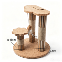 Ensemble de 3 griffoirs pour chat en liège, design moderne et luxueux, écologiques, avec base, espace de jeu et perchoir intérieur pour chat
