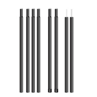Tige de support de tente d'auvent de style camping extérieur de 2.4m Support de fer segmenté à 4 sections Accessoire de poteaux de tente épaissi de 25mm