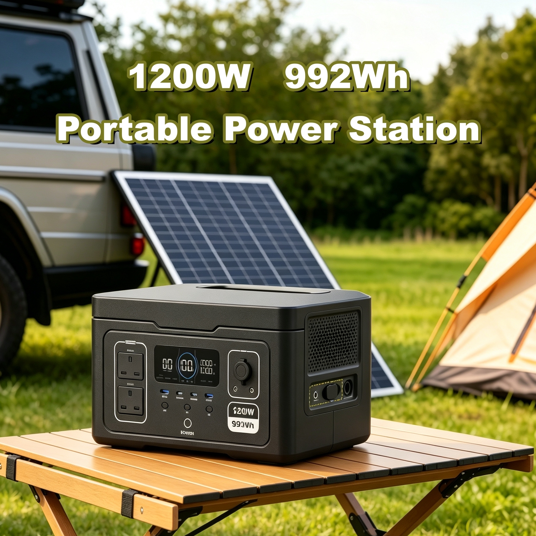 Portable Power Station 1200W Pure Sine Wave 992Wh LiFePO4 Lithium Battery Outdoor Camping Emergency Power Backup Solar Generator · image 2