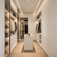 Armoire de dressing sur mesure en verre avec éclairage LED, étagères de rangement, luxe, écologique, moderne, directement de l'usine