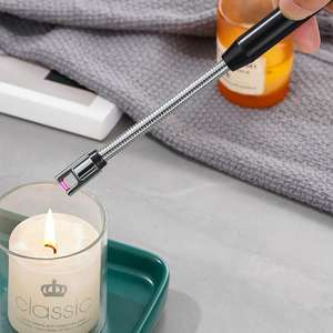 Vente en gros de chalumeaux électroniques de cuisine, allumeurs coupe-vent, rechargeables par USB, construction métallique - Product Image 2