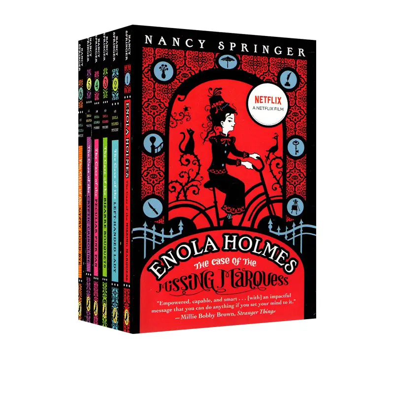 2024 6 libros set An Enola Holmes Mystery Children Film Story Book