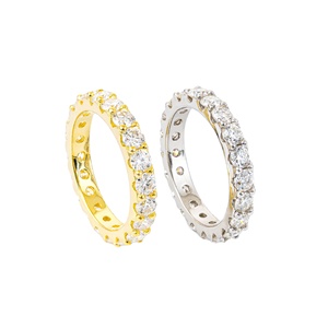 Gioielli Trendy con Cristalli D Color a Fila Singola, Strass in Argento S925 Placcato Rodio, Taglio Pavé 2mm Moissanite - Product Image 1