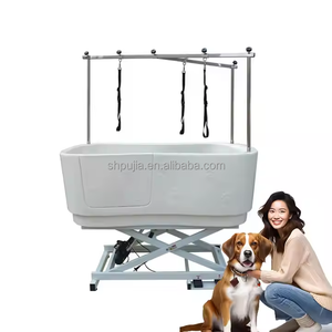 Baignoire blanche H-112 pour animaux de compagnie pour chien chat <span class=keywords><strong>bain</strong></span> douche avec fonction de massage pour la maison ou l'hôpital pour animaux de compagnie toilettage comprend une tondeuse à <span class=keywords><strong>sabot</strong></span> - Product Image 1