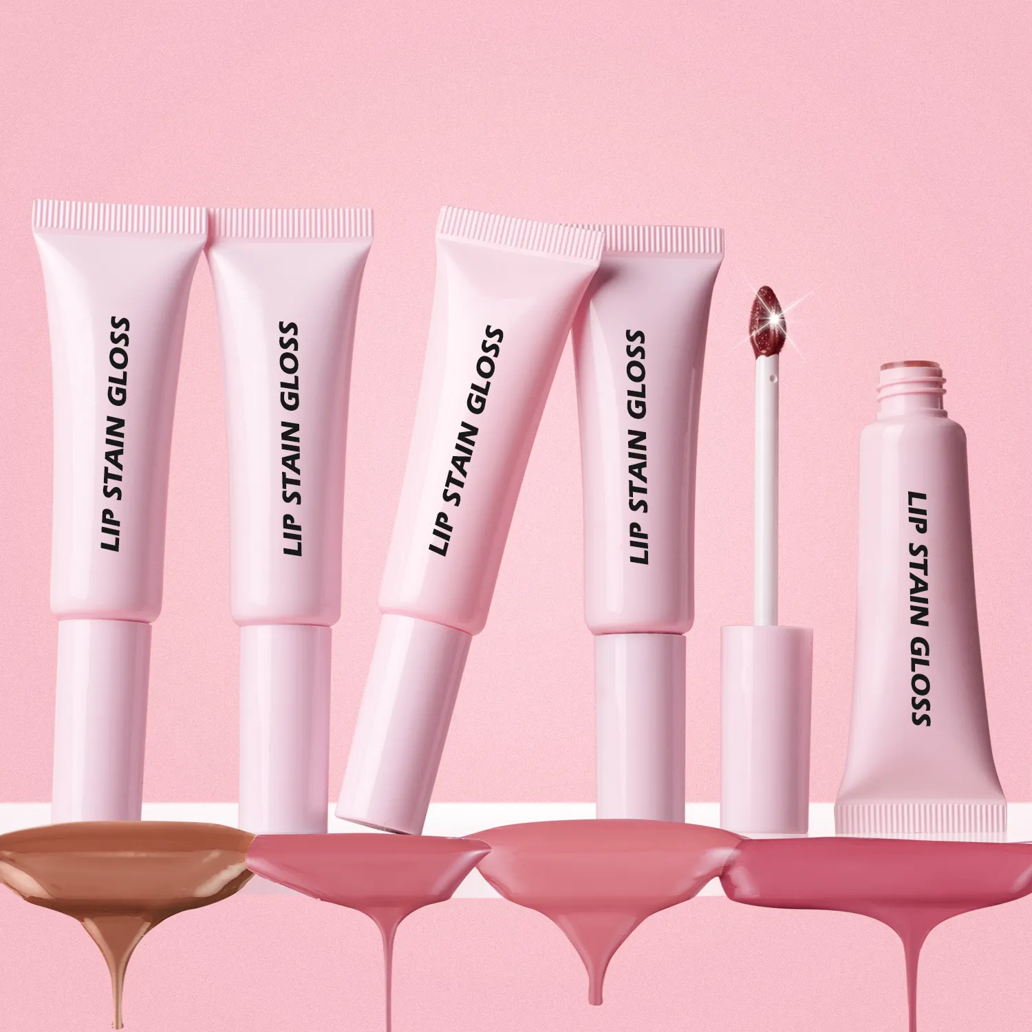 Custom Logo High Shine Pink Lip Tint Gloss Wholesale Long-Lasting Moisturizing Smudge-Proof Luscious Lip Tint Gloss
