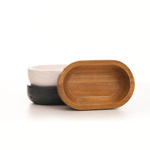 FORHER Ciotole Ovali in Legno Rustiche Decorative Vassoio Intagliato a Mano Grande Ciotola per Impasto Portacandele Lunga Ciotola in Legno per Decorazione - Product Image 4