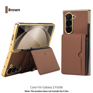 เหมาะสำหรับโทรศัพท์พับได้ซีรีส์ Z Fold รวมถึง Fold 6: ที่ใส่ปากกา, ช่องใส่บัตร, ขาตั้ง, กรอบเคลือบไฟฟ้า และ - Product Image 5