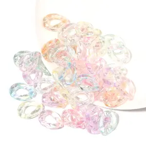 100pcs/bag DIY Jewelry Findings Acrylic Transparent Color Plated Plastic Chains in Bulk