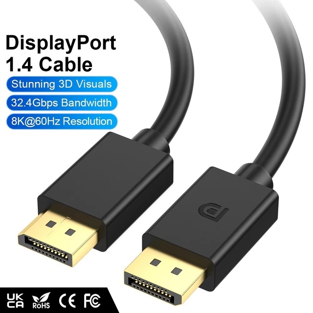 DP1.4 Cable 8K/60Hz UHD Gold-plated Male-Male for Monitor