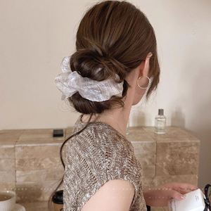 Organza Oversize Yarn Scrunchies <b>Elastic</b> Hair Bands Women Hair Ties Ponytail Holder <b>Headbands</b> Hair Ropes Hair Accessorie - Product Image 3