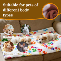 Couverture douce et chaude pour animaux de compagnie, couverture pour animaux de compagnie avec de jolies empreintes de pattes, couverture pour chiot et chat, durable et lavable, plusieurs couleurs