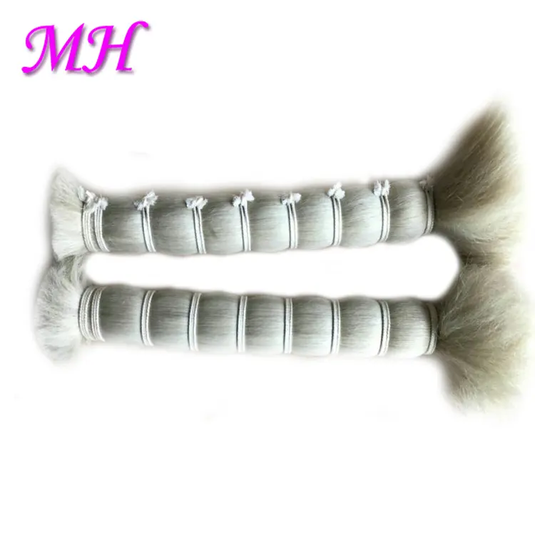 Washed Straight Black/White Tianzhu Yak Body/Tail Hair for Wigs/Weave