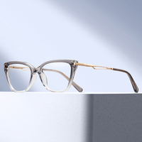 81696 Bingkai Kacamata Optik Wanita Model Cat Eye TR90 Anti Blue Light Kacamata Fashion Bingkai Gradasi untuk Wanita Kantoran Kacamata Komputer