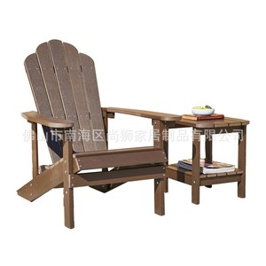 <b>Outdoor</b> Garden Set <b>Plastic</b> Adirondack Chairs With <b>Table</b> Weather Resistant For Beach Patio Villa Coastal Style - Product Image 5
