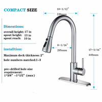 Robinets de cuisine intelligents à capteur tactile mitigeur de cuisine chaud froid robinet d'eau en acier inoxydable 304 robinet de cuisine monotrou