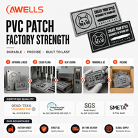 Patch 3D personnalisé en PVC, badge logo souple en caoutchouc pour créer votre style, accessoires vestimentaires AWELLS