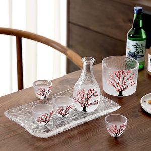 Vintage Sakura Glass Sake Wine Pot and Cups Set Hot Wine Pot Shot Glass Copa de <span class=keywords><strong>vino</strong></span> para el hogar - Product Image 2
