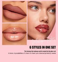 Handaiyan - Juego de 6 Delineadores de Labios Impermeables, Brillo Labial Rojo, Cosméticos Hidratantes de Larga Duración, Antiadherentes, Acabado Mate