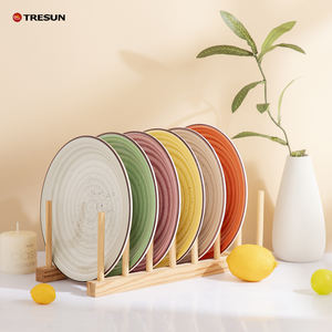 <span class=keywords><strong>Horno</strong></span> de microondas y lavavajillas seguro moderno rústico pintura a mano cocina que sirve 10,5 pulgadas grandes platos de cerámica juego de 6 - Product Image 4