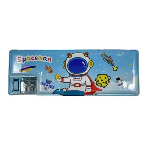 Nhà máy sản xuất Spaceman Thiết kế hộp bút chì đa chức năng nhựa hộp bút chì