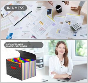 Quản lý tập tin mở rộng 24 túi, gấp hộp lưu trữ hóa đơn có kích thước thư, giá đỡ tập tin ánh sáng. - Product Image 6