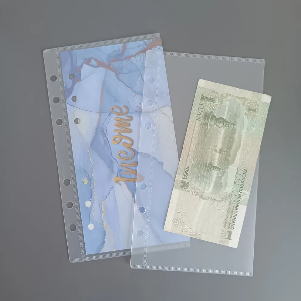 New Product Personalized Durable A7 A7 A9 6 Holes Pre-punched Cash Wallet Envelope Luxury Envelope Card Holder Wallet