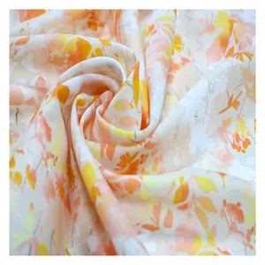 Четырехсторонняя эластичная ткань из полиэстера 100D, тонкий летний цветочный дизайн для платьев с короткими рукавами и одежды для сна