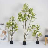 Planta Artificial de Ficus Altissima en Maceta, Decoración de Interiores para Oficina, Hogar y Jardín, Plantas Falsas, Vegetación Artificial