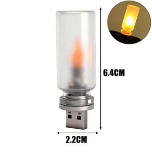 USB 5V Glass <b>LED</b> Flame <b>Light</b> Flickering Decorative Ambient Lamp for Car Interior Holiday Home and Christmas Atmosphere - Product Image 6