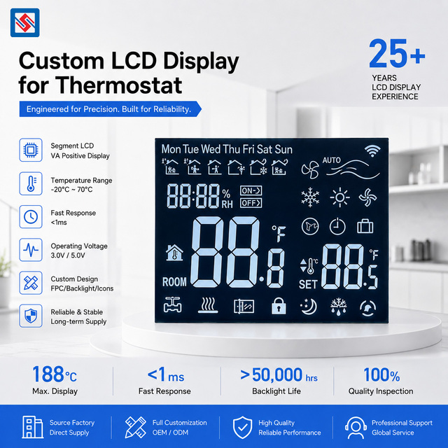 Custom Industrial Control VA LCD Module Monochrome Display VA LCD Display High Contrast Panel VA LCD Display Screen